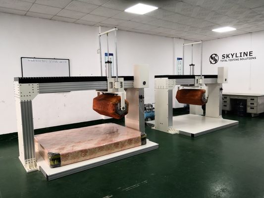 ASTM F1566 / EN1957 Maszyna do testowania rolera materacowego z wnętrznym sprężynowym z pomiarem zmniejszenia wysokości